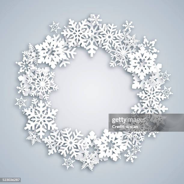 グリーティングカードと雪のリース - wreath点のイラスト素材／クリップアート素材／マンガ素材／アイコン素材