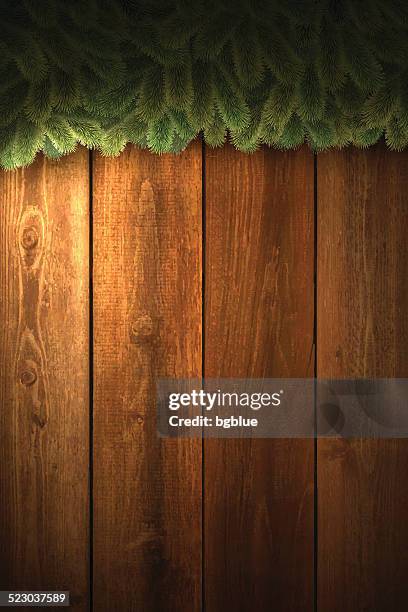 blank light wooden background with christmas garland - vertical - tree shadow wall stock illustrations