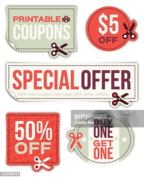 coupons - coupon stock illustrations