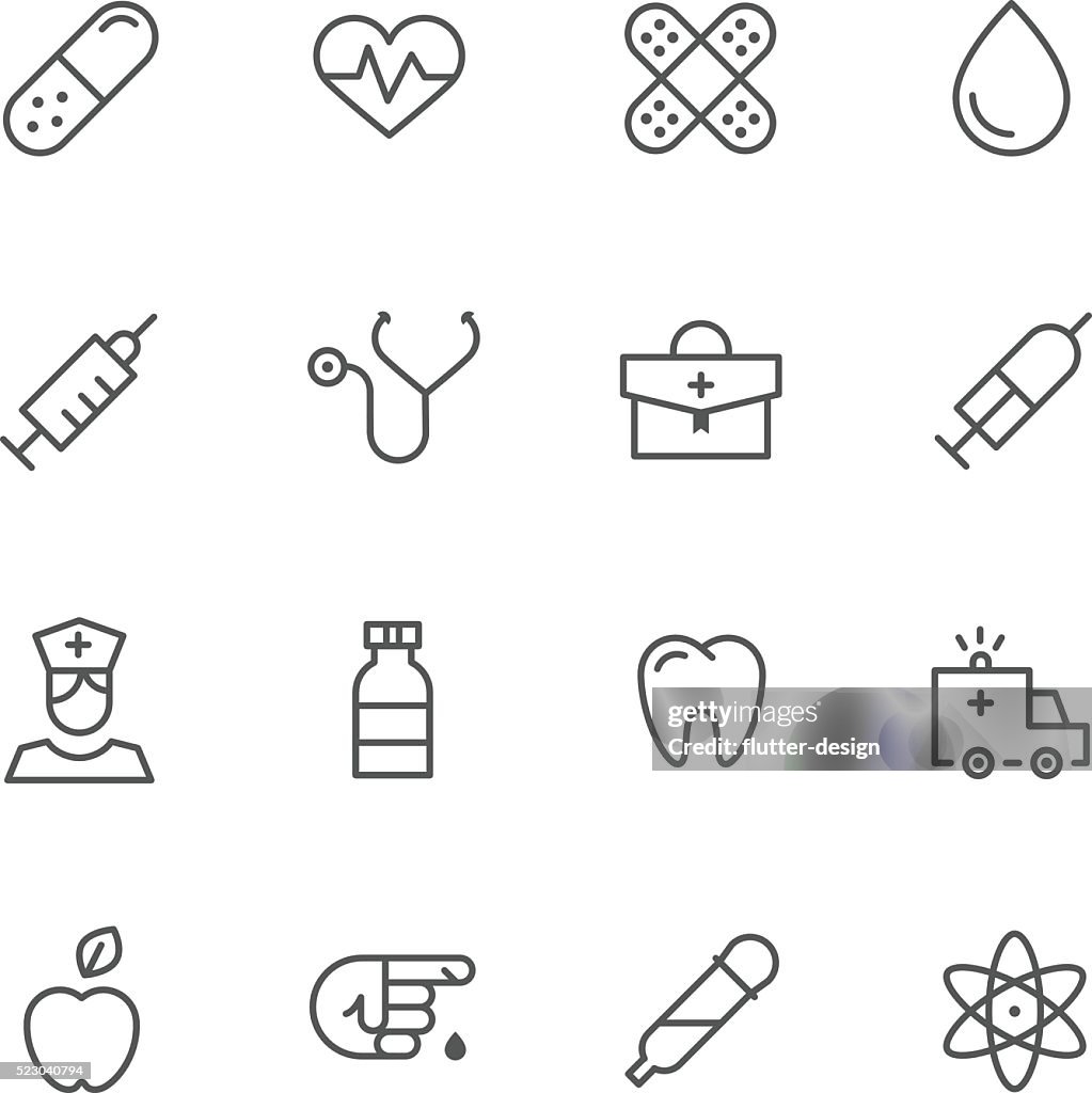 Monoline Icons | Health and Medicine