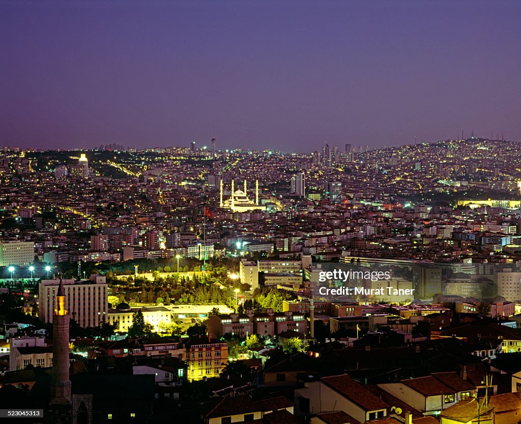 Kocatepe Mosque and Ankara skyline