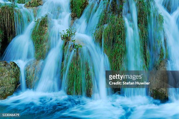 waterfall, plitvice lakes national park, plitvicka jezera, lika-senj county, croatia - plitvicka jezera croatia stock pictures, royalty-free photos & images