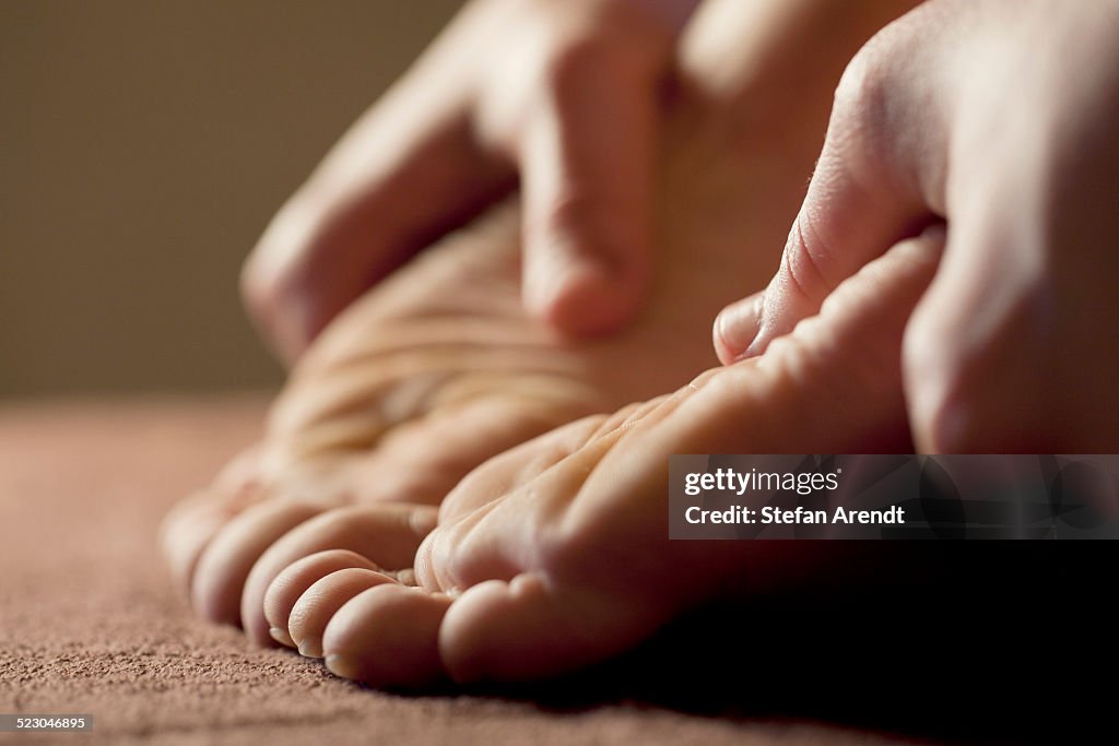 Foot massage for relaxation