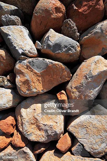 typical dry stone wall, volcanic island of la palma, la isla verde, la isla bonita, canary islands or islas canarias, spain, europe - la palma islas canarias imagens e fotografias de stock