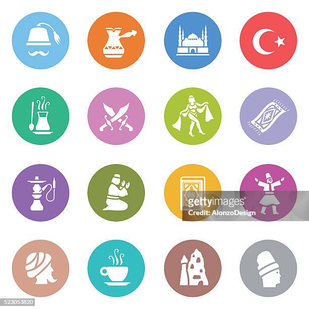 turkish icon set - anatolia stock illustrations