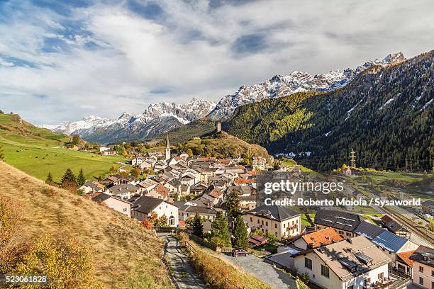 green valley around ardez switzerland - lower engadine valley stock pictures, royalty-free photos & images