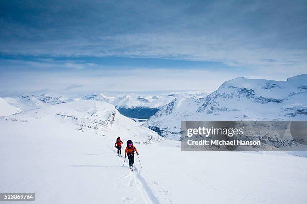 people back country skiing - off piste stock pictures, royalty-free photos & images