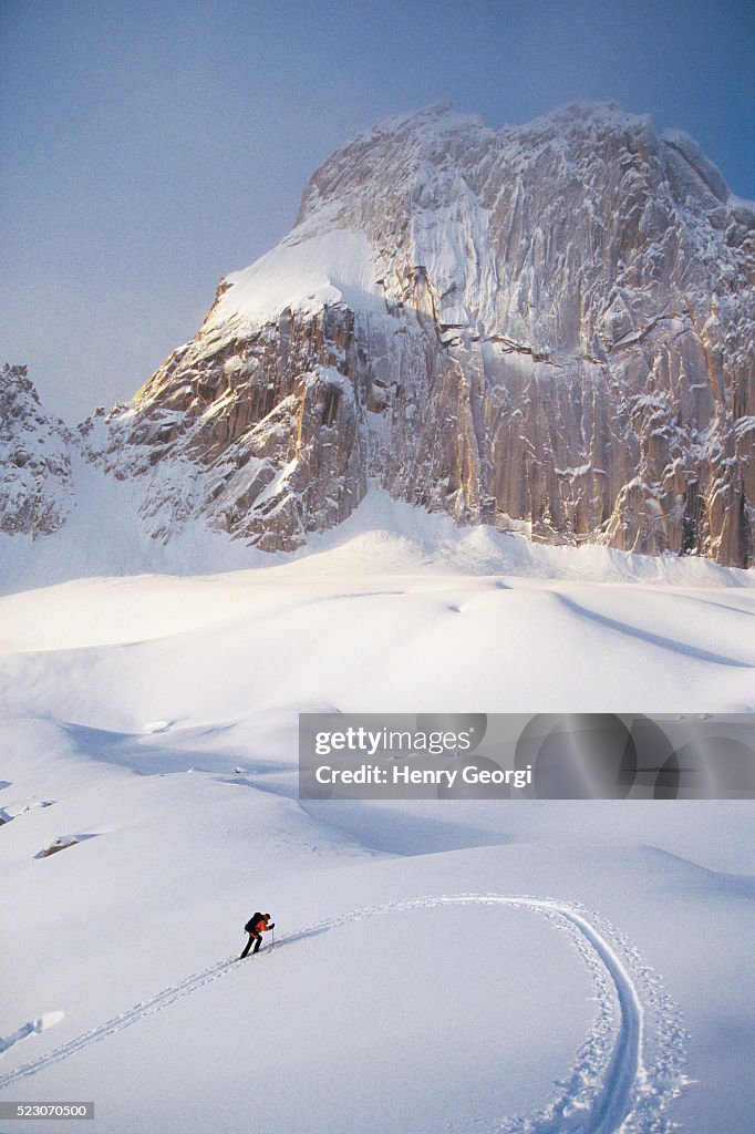 Ski touring near Snowpatch Spire, Bugaboo Provincial Park, British Columbia