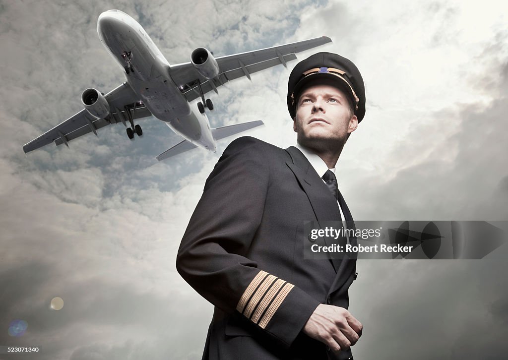 Airplane flying over pilot
