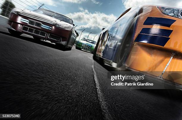 stock car race - nascar track stockfoto's en -beelden