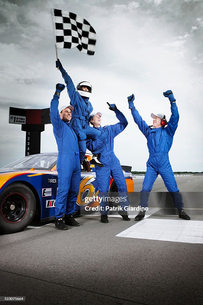 Race Car Drivers Winning Car Race High-Res Stock Photo - Getty Images