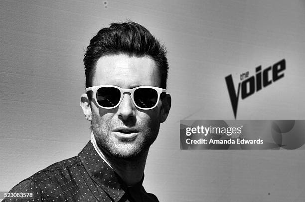 Musician Adam Levine arrives at "The Voice" Karaoke For Charity event at HYDE Sunset: Kitchen + Cocktails on April 21, 2016 in West Hollywood,...