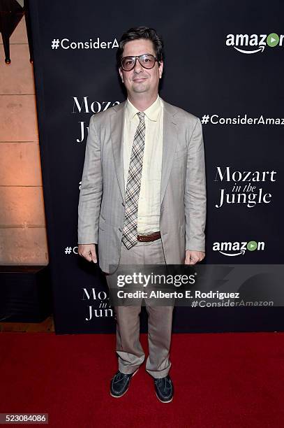 Director Roman Coppola attends the screening and Q&A for Amazon's "Mozart In The Jungle" at Hollywood Roosevelt Hotel on April 21, 2016 in Hollywood,...