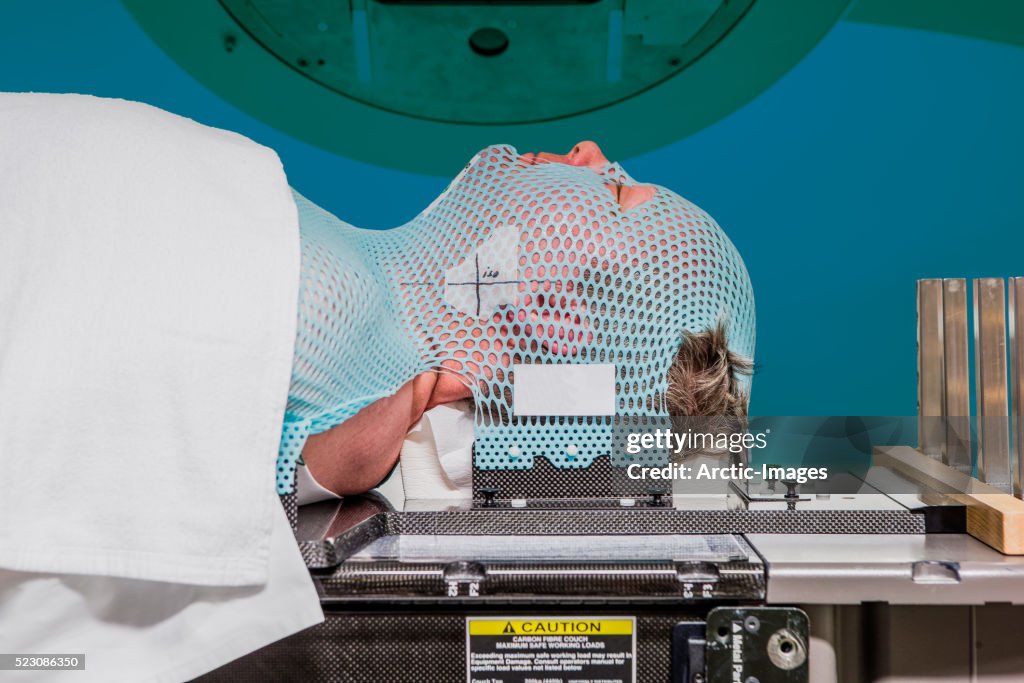 Neck Fix Radiotherapy Cancer Patient Undergoing Radiation Treatment For A Tumor In His Neck ...