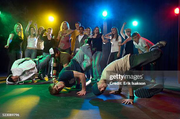 break dancers in a club - street dance stock pictures, royalty-free photos & images