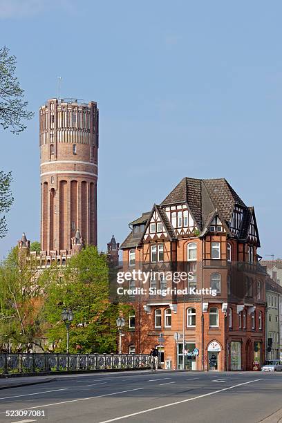 water tower, luneburg, lower saxony, germany - lüneburg stock pictures, royalty-free photos & images