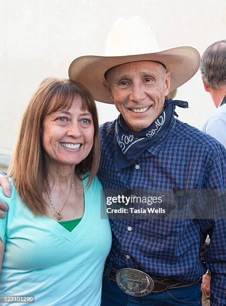 Television and film legend Johnny Crawford takes a photo with a fan during his star unveiling ceremony at The Walk of Western Stars on April 21, 2016...