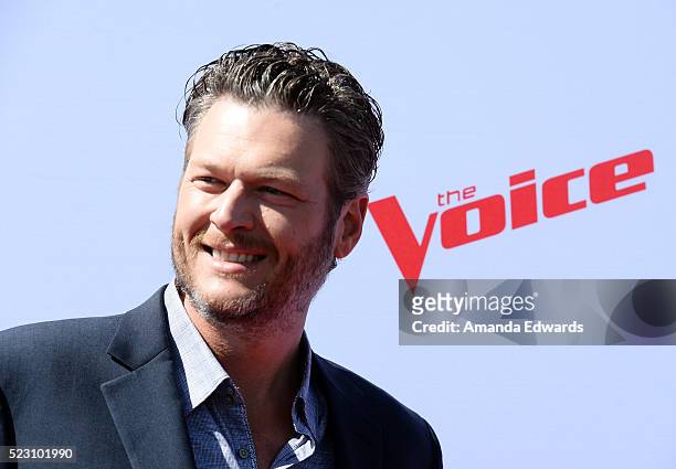 Musician Blake Shelton arrives at "The Voice" Karaoke For Charity event at HYDE Sunset: Kitchen + Cocktails on April 21, 2016 in West Hollywood,...