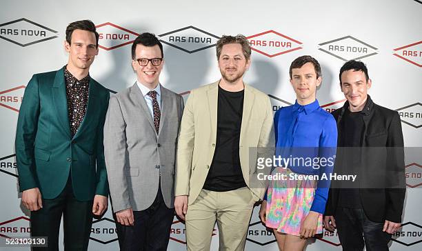 Cory Michael Smith, Isaac Oliver, Jason Eagan, Cole Escola and Robin Lord Taylor attend Showgasm XXL at Marquee on April 21, 2016 in New York City.