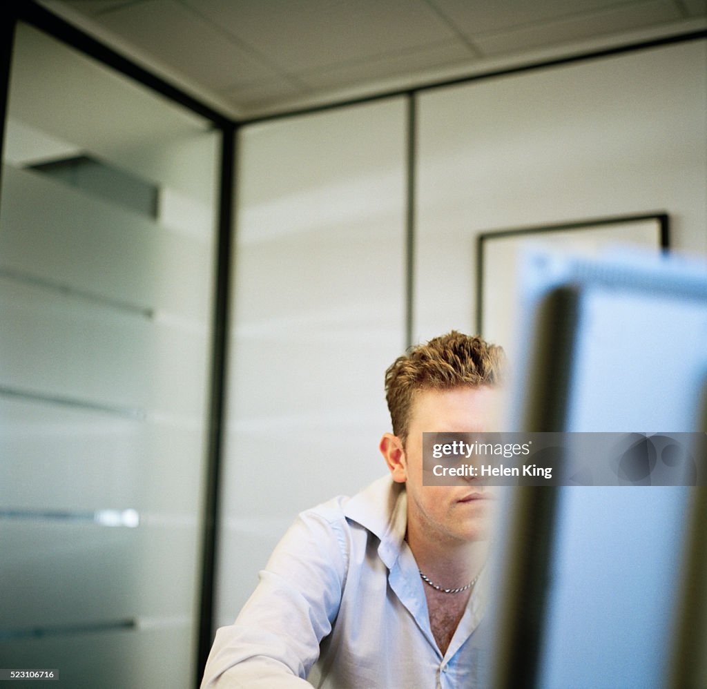 Man Computer Offes Man At Computer At The Office High-Res Stock Photo - Getty Images