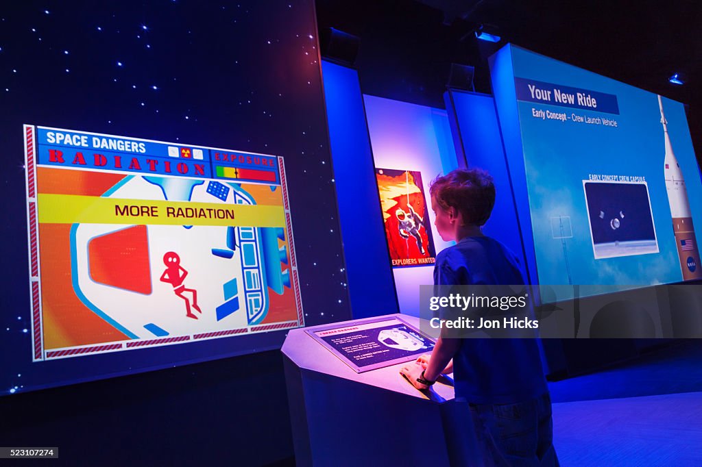 An interactive display at the Kennedy Space Center.