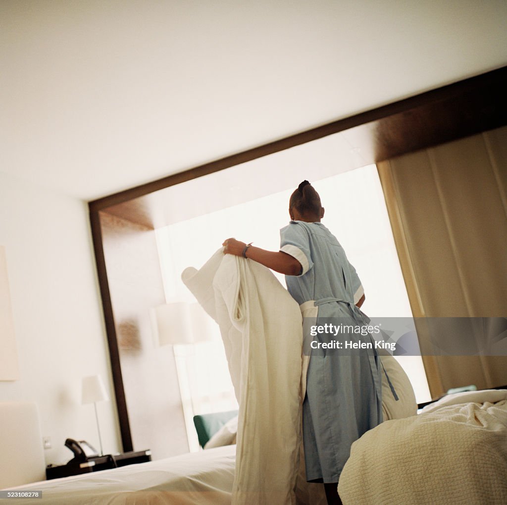 Hotel Housekeeping Changing Bedding