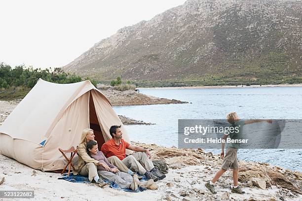 family camping - archival camping stock pictures, royalty-free photos & images