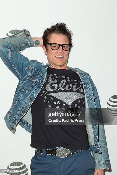 Johnny Knoxville attends premiere of movie Elvis & Nixon during Tribeca film festival at BMCC.