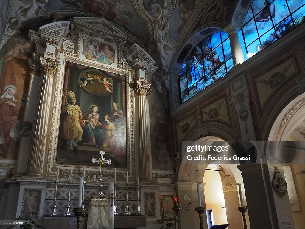 Catholic Church Altar, St Catherine Del Sasso, Lake Maggiore, Northern Italy