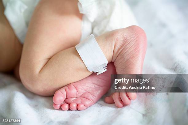 newborn identification tag - human foot stock pictures, royalty-free photos & images