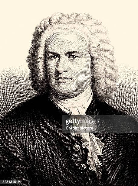 johann sebastian bach,composer - wig stock illustrations
