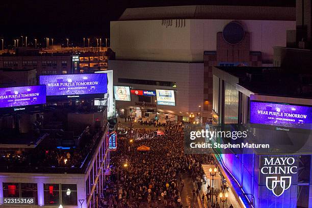 An impromptu block party held outside First Avenue nightclub on April 21, 2016 in Minneapolis, Minnesota to celebrate the life of Prince. Prince died...