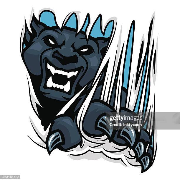 panther ripping through material - leopard isolated stock illustrations