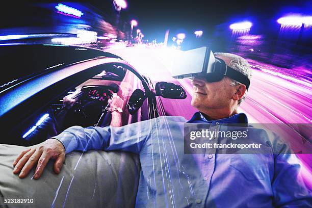 driving experience with the virtual reality simulator - auto sofa stock pictures, royalty-free photos & images