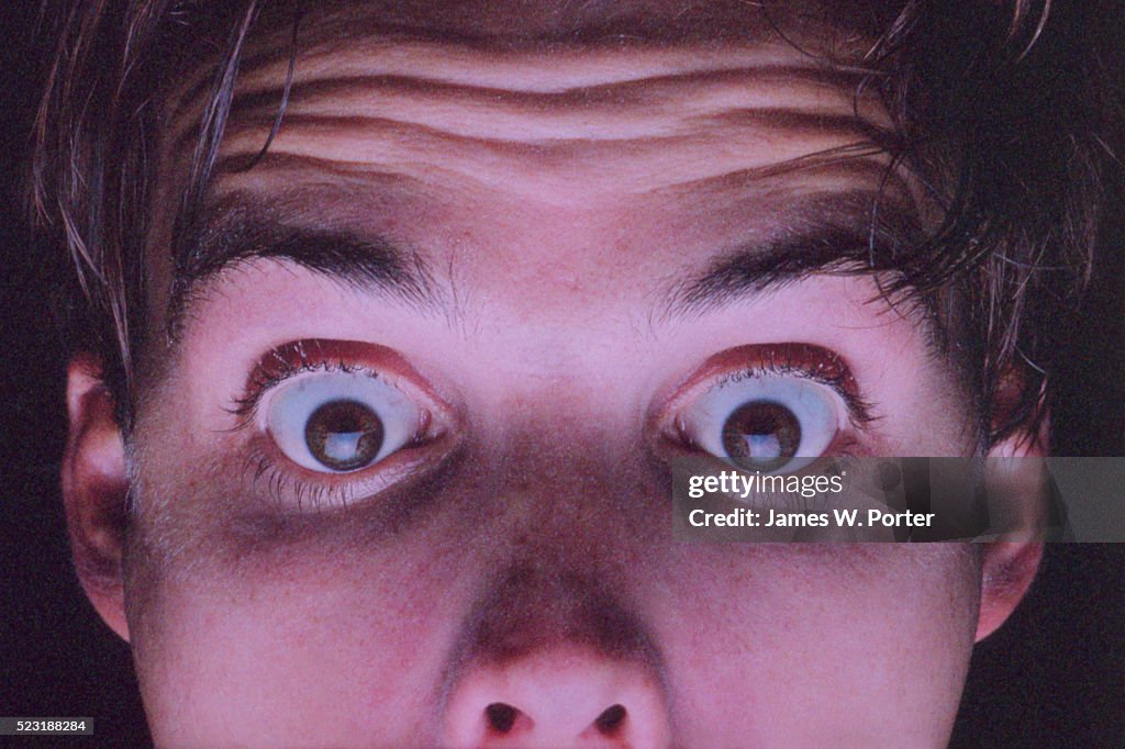 Person with Eyes Wide Open