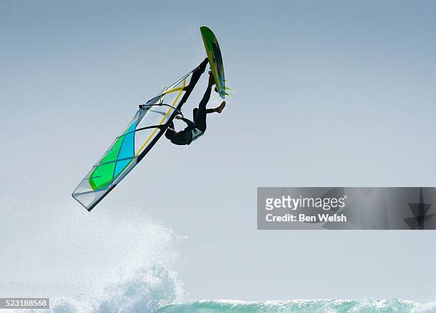 windsurfing action - tariffa stock pictures, royalty-free photos & images