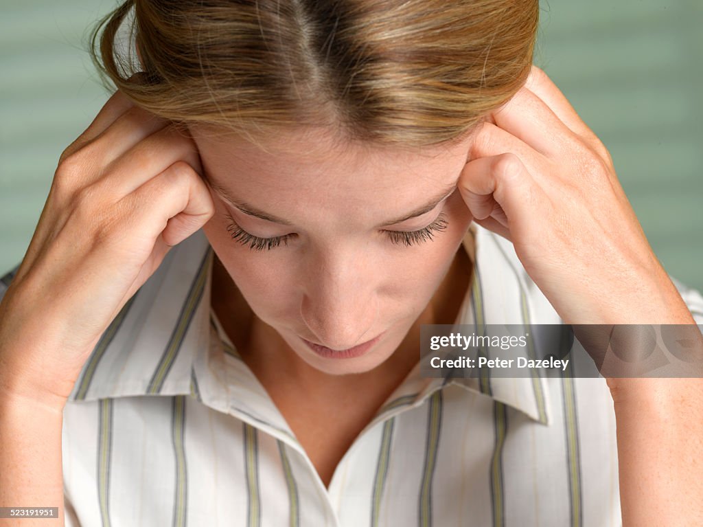 Woman with depression/headache