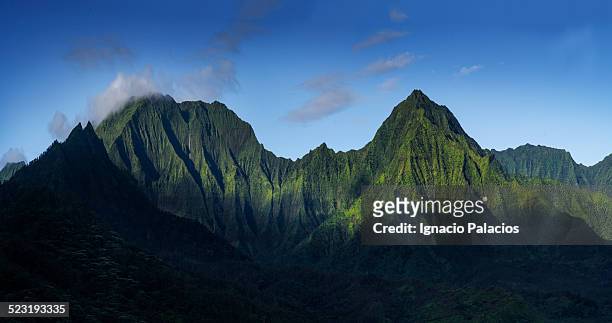 kilauea mountains, north coast of kauai - hawaii volcanoes national park bildbanksfoton och bilder