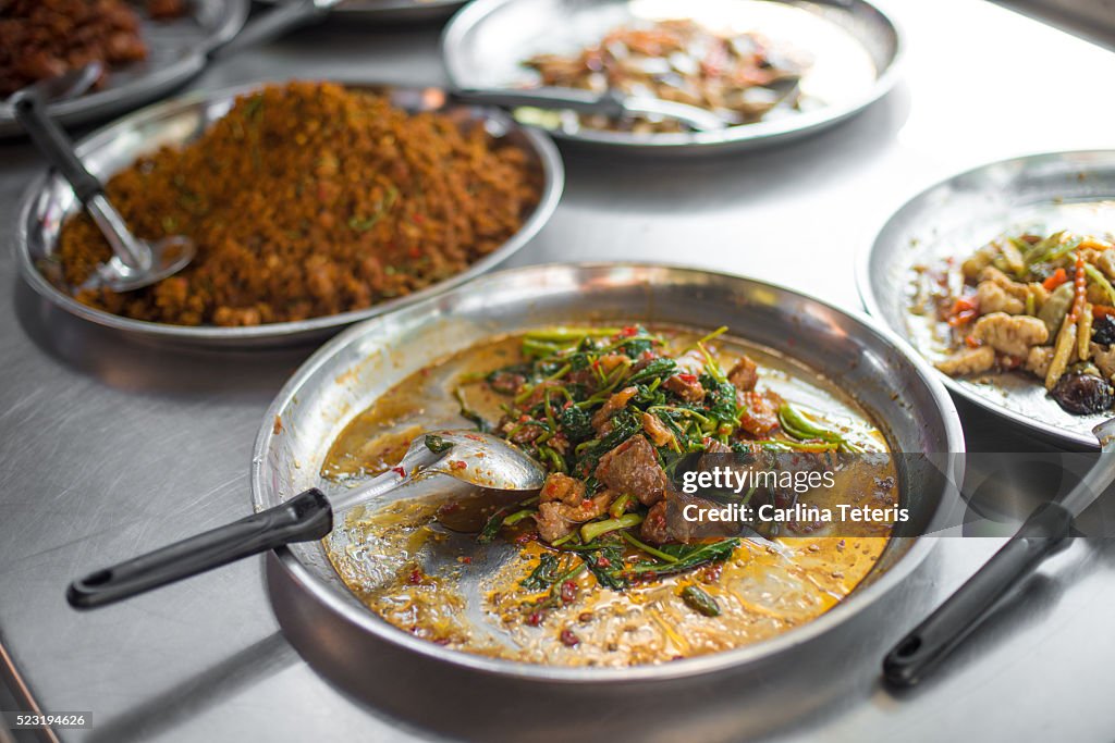 Local Thai street food platters