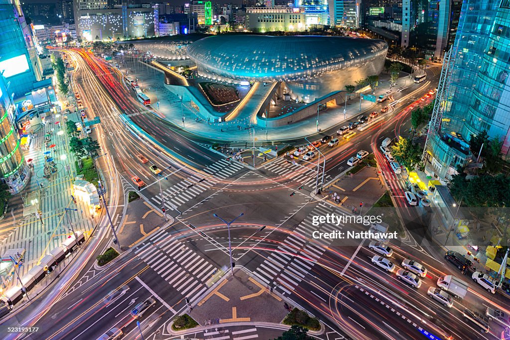 Colorful Seoul cityscape