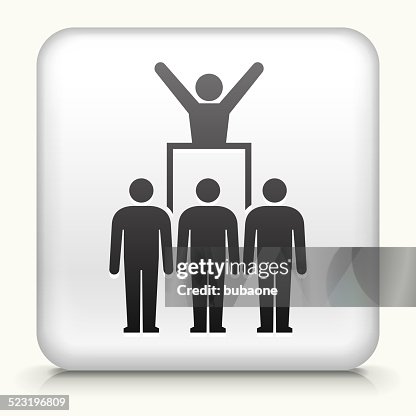 Square Button with Protest & Leader Square Button with Protest & Leader