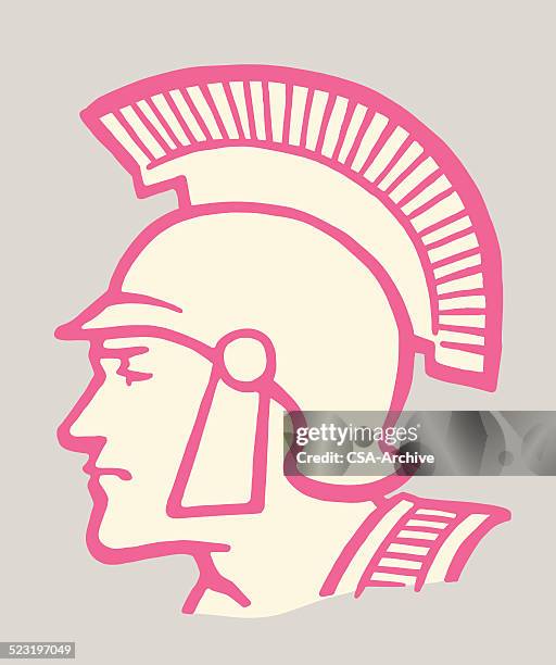 trojan soldier - trojan helmet stock illustrations