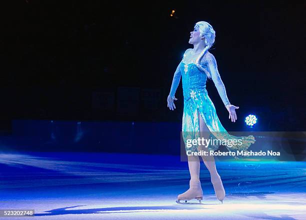 Disney on Ice: Elsa character. The show celebrates 100 hundred years of magic. The famous Disney characters and stories are brought to life with the...