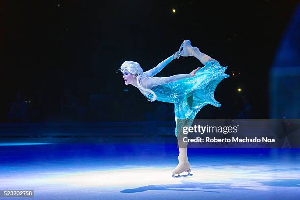 Disney on Ice: Elsa character. The show celebrates 100 hundred years of magic. The famous Disney characters and stories are brought to life with the...