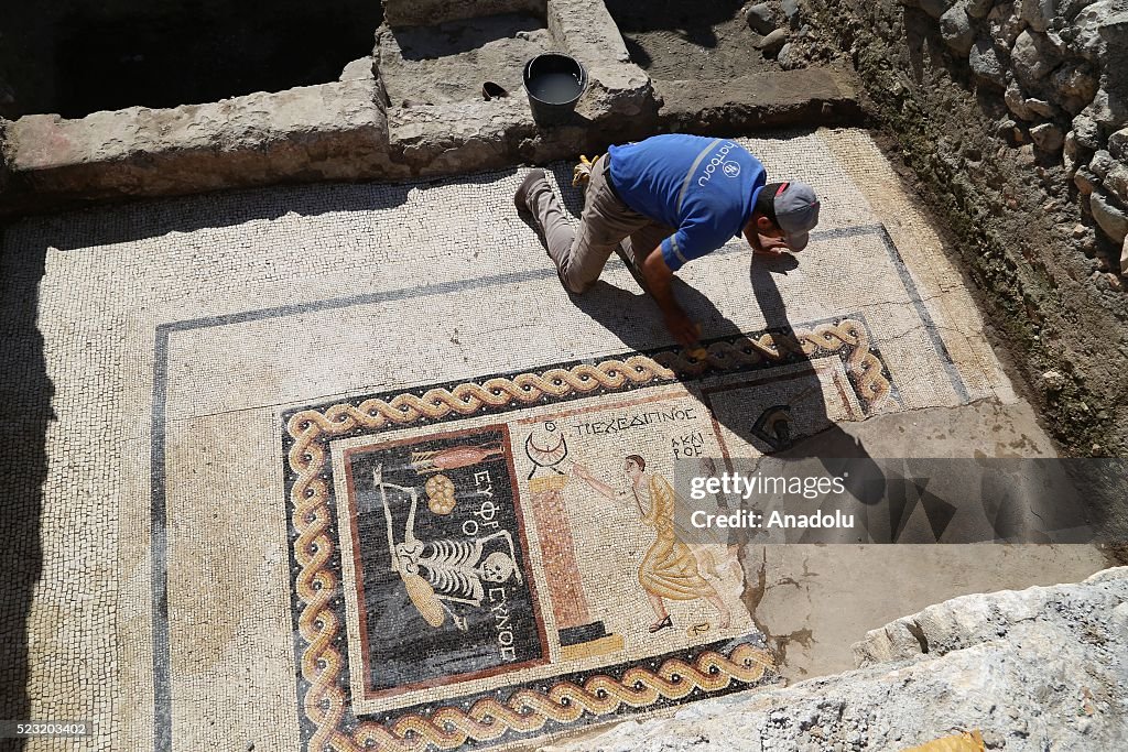 2,400 year-old mosaic found in Turkey's Hatay says "Be cheerful, enjoy your life"