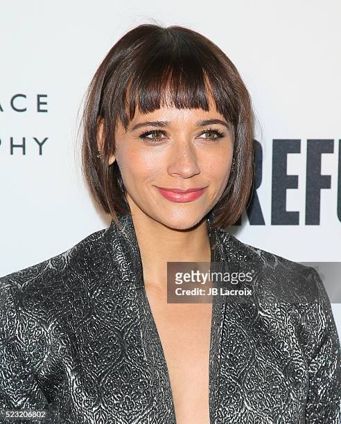 Rashida Jones attends the opening of REFUGEE Exhibit at Annenberg Space For Photography on April 21, 2016 in Century City, California. (