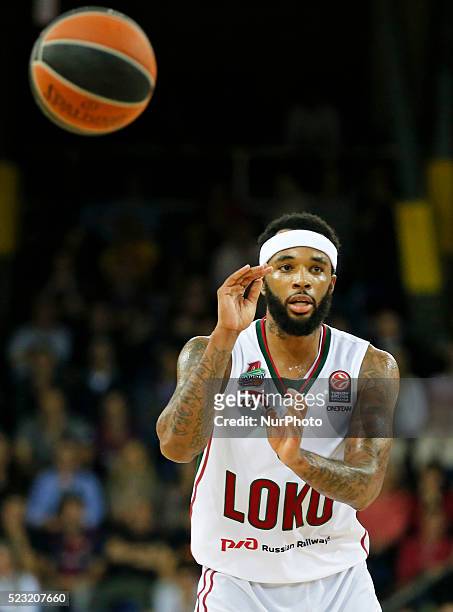Malcolm Delaney during the match between FC Barcelona abd Lokomotiv Kuban, corresponding to the 1/4 round 4 of the basketball euroleague, played at...