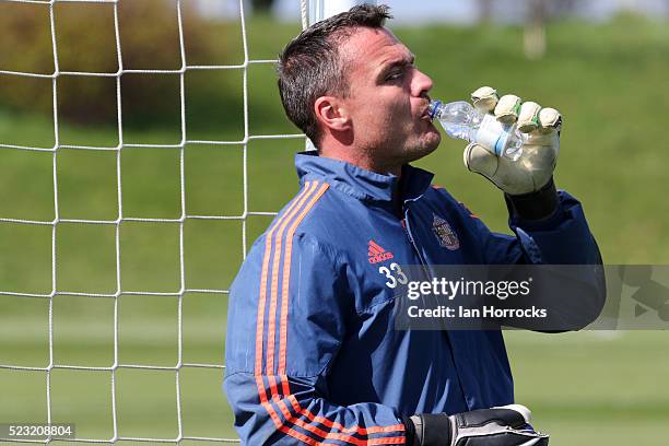 Steve Harper during Sunderland AFC training session at The Academy of Light on April 22, 2016 in Sunderland, England.