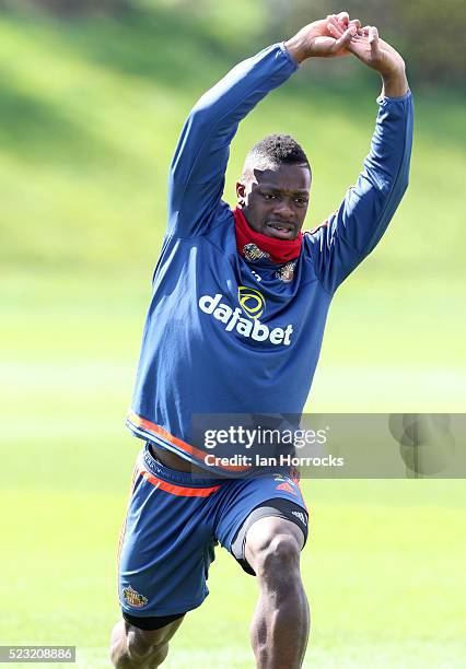 Lamine Kone during Sunderland AFC training session at The Academy of Light on April 22, 2016 in Sunderland, England.