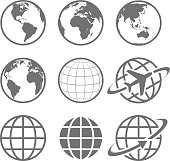 Earth globe Icon set